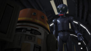 Chopper und AP-5 freunden sich in "The Forgotten Droid" an.