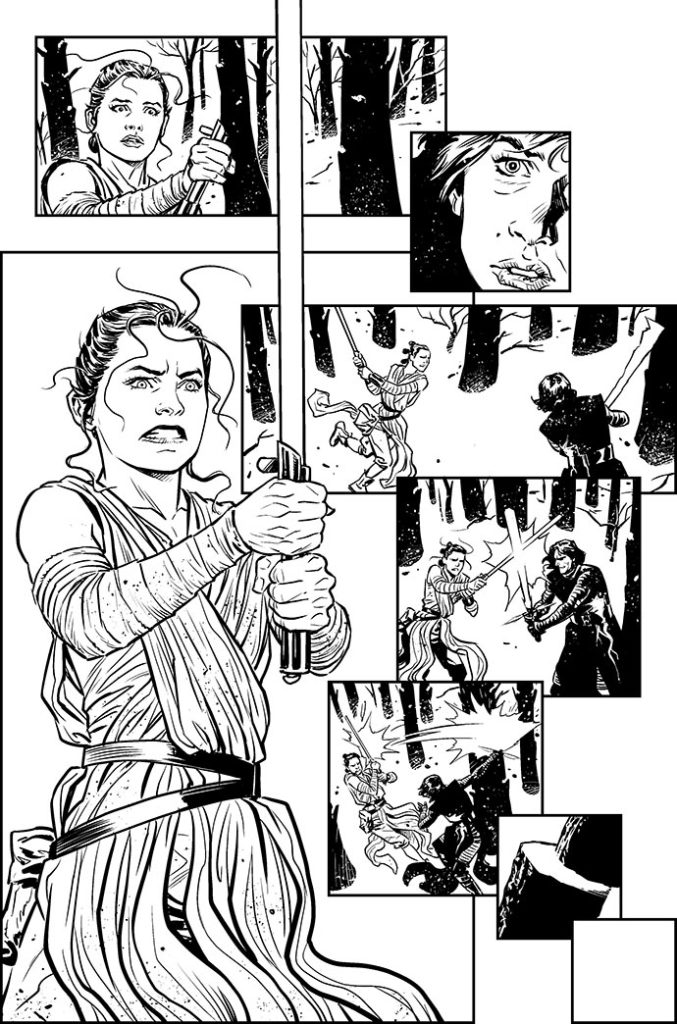 The Force Awakens Rey vs Kylo Ren