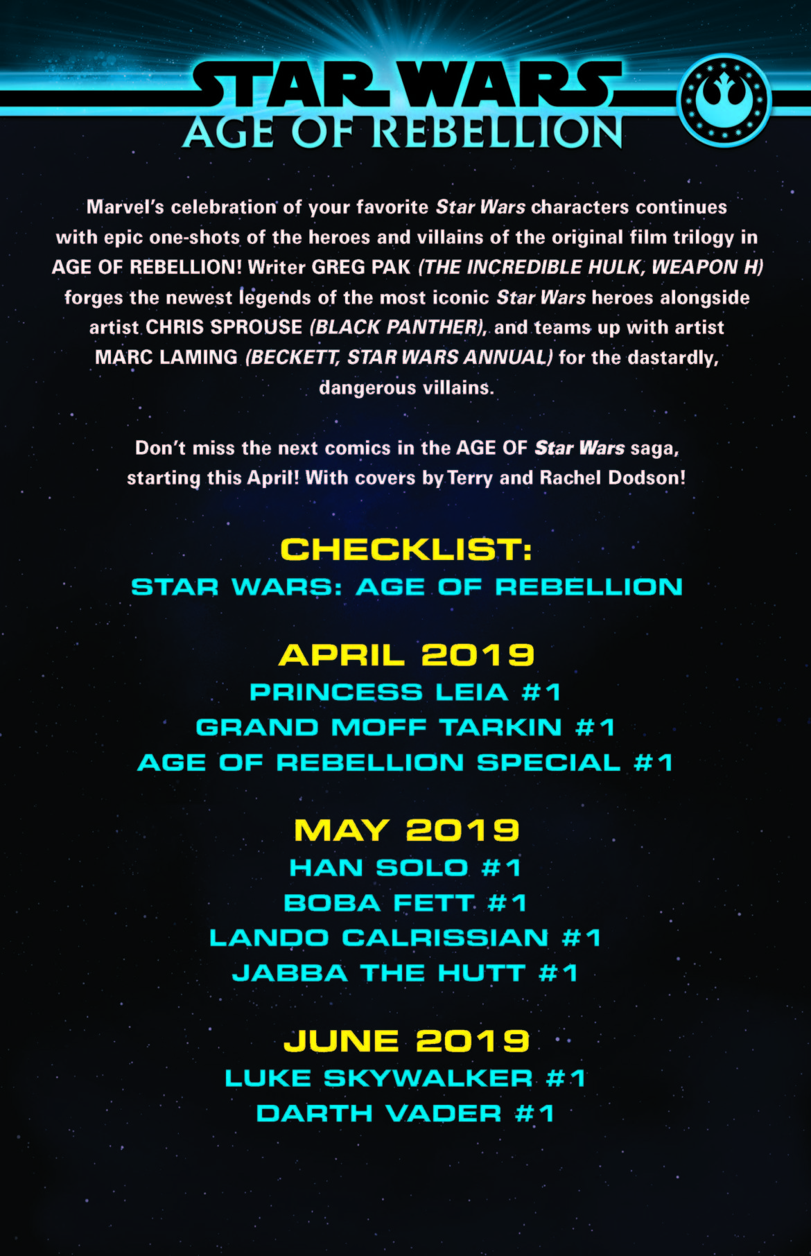 Marvel: Neue Cover und Infos zu Age of Rebellion – Jedi-Bibliothek