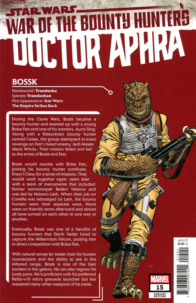 Doctor Aphra #15 (Ron Frenz Bounty Hunter Handbook Variant Cover) (13.10.2021)