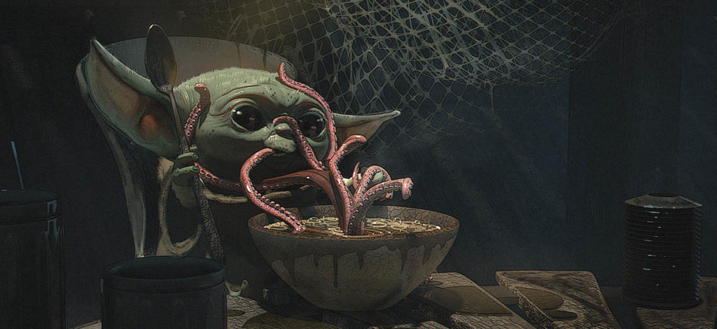 <em>The Art of Star Wars: The Mandalorian - Season 2</em> Grogu mit Suppe