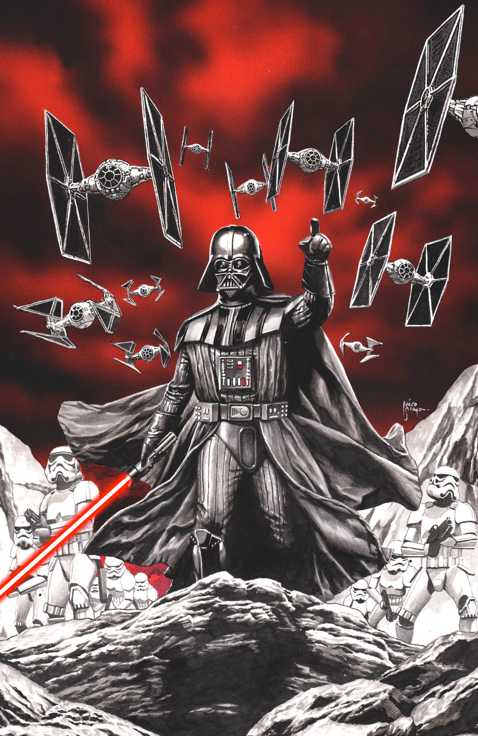 Darth Vader: Black, White & Red #1 (Mico Suayan Virgin Variant Cover) (26.04.2023)