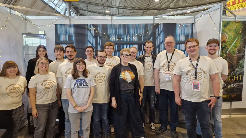 Teamfoto mit Claudia Gray am Samstagmorgen