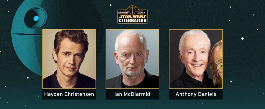 Star Wars Celebration Promo-Grafik für Hayden Christensen, Ian McDiarmid und Anthony Daniels